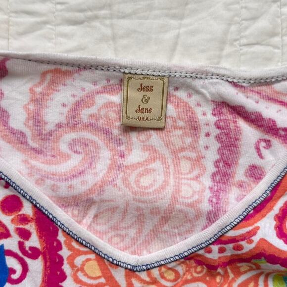 y2k Jess & Jane top womens XL paisley abstract whimsy fairy artsy colorful - Picture 4 of 8